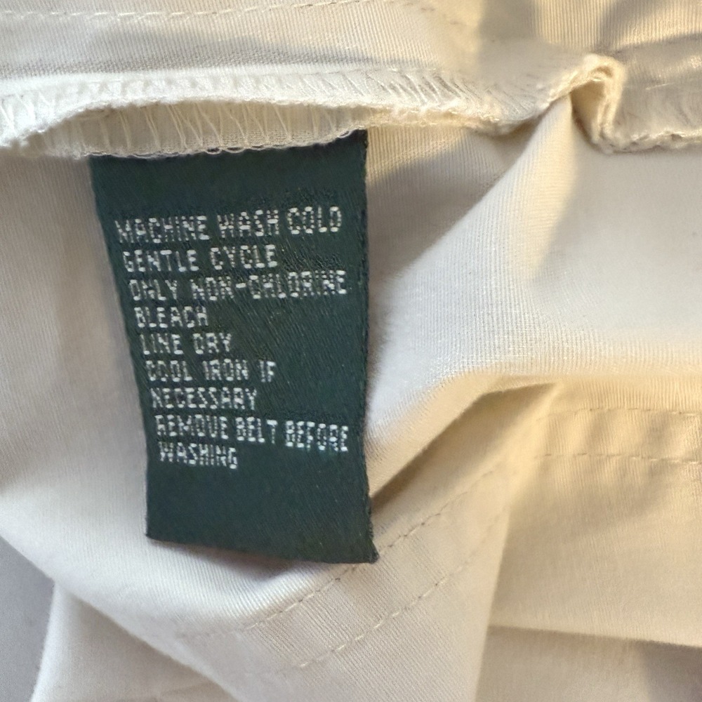 Lauren Ralph Lauren Ankle Chino Pant Women 10 Beige‎ Preppy Coastal Capsule - Picture 4 of 7